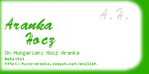 aranka hocz business card
